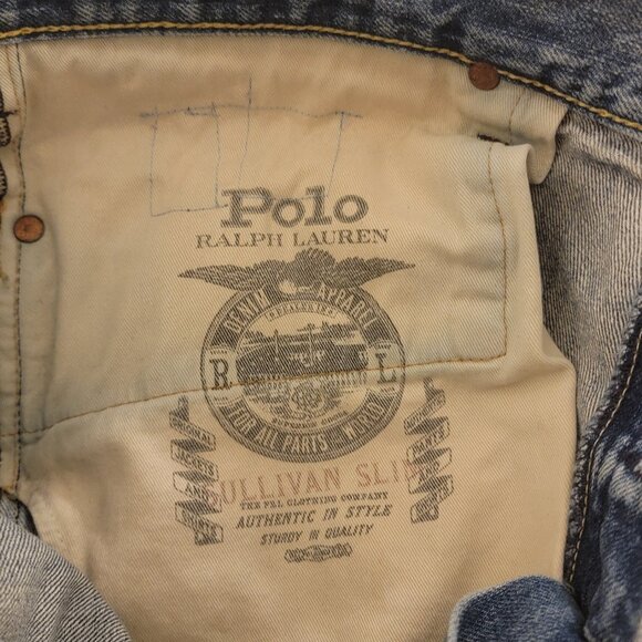 38 x 32 Polo Ralph Lauren Sullivan Slim Distressed Repaired Timeworn Rips Frays - Picture 6 of 16